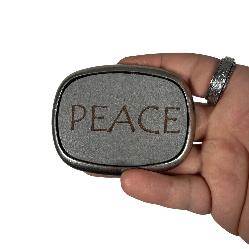 Vintage PEACE Belt Buckle Preowned